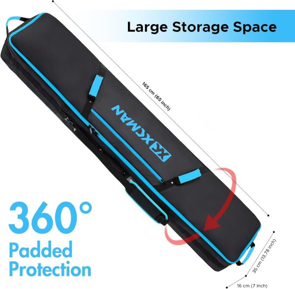 XCMAN Snowboard Padded Bag For Air Travel - Fully Padded Ski Bag Waterproof Snowboarding Bag for Travel Snowboard Boots - Image 2