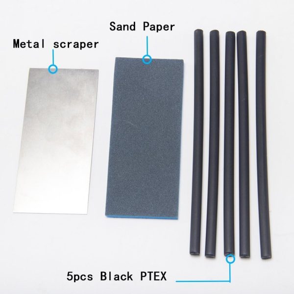 XCMAN Alpine Freeride Snowboard Ski Base Ptex Base Repair Kit:5 ptex,Metal Scraper,Sanding Sponge - Image 3