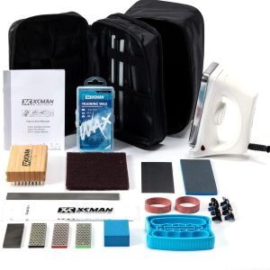 XCMAN Complete Ski Snowboard Tuning Waxing Combo Kit with Waxing Iron,Ski Wax,Side Edge Tuner,Ptex Base Repair,Gummy Stone,Diamond Stones for ski Snowboard EdgeTuning