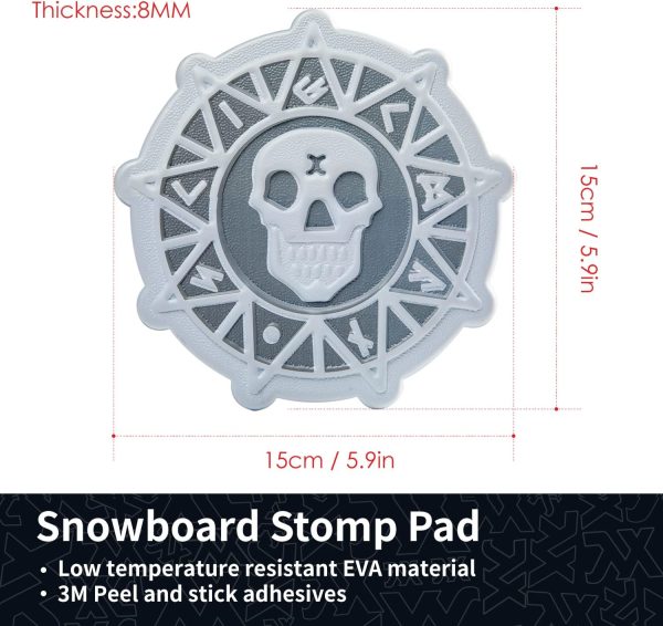 XCMAN Snowboard Stomp Pad,Big Size EVA Stomp Pad, Provides Extra Grip to Enhance Your Snowboarding Experience, EVA Material 5.9" x 5.9", Grey - Image 2