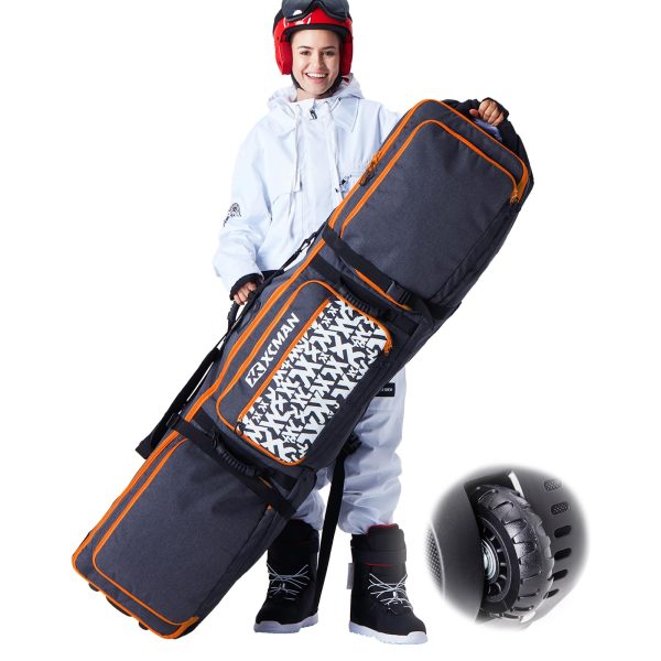 XCMAN Padded Snowboard Bag with Wheels, Extendable Roller Ski Bag for Air Traveling Adjustable Length - Extra Long/Wide/Deep,Waterproof - with Protection Ribs - Image 10