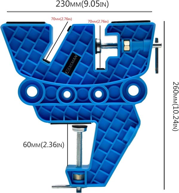 XCMAN Ski Snowboard Vise for Tuning,Waxing and Repair,Set of Non-Slip Vice Grips with Horizontal and Vertical and Tilt Working Positions,Rubber Ski Brake Retainers,Pair - Image 3