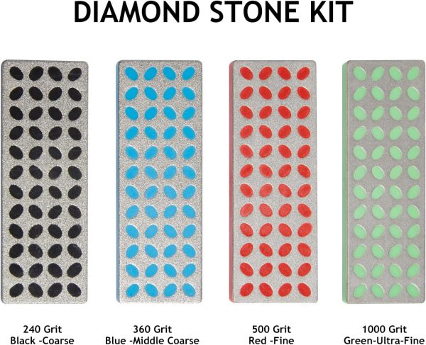 XCMAN Diamond Sharpening Stone Set for Ski & Snowboard Knife - 4 Pack(Coarse/M-Coarse/Fine/Extra Fine, Set of 4 All in One) 27.6 inch - Image 4