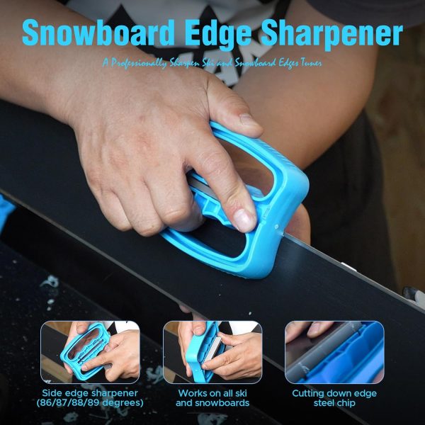 XCMAN Complete Ski Snowboard Tuning Waxing Combo Kit with Waxing Iron,Ski Wax,Side Edge Tuner,Ptex Base Repair,Gummy Stone,Diamond Stones for ski Snowboard EdgeTuning - Image 4