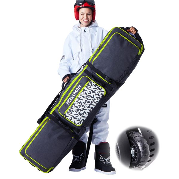 XCMAN Padded Snowboard Bag with Wheels, Extendable Roller Ski Bag for Air Traveling Adjustable Length - Extra Long/Wide/Deep,Waterproof - with Protection Ribs - Image 9