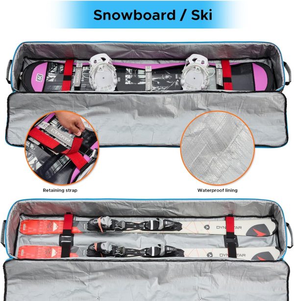XCMAN Snowboard Padded Bag For Air Travel - Fully Padded Ski Bag Waterproof Snowboarding Bag for Travel Snowboard Boots - Image 5