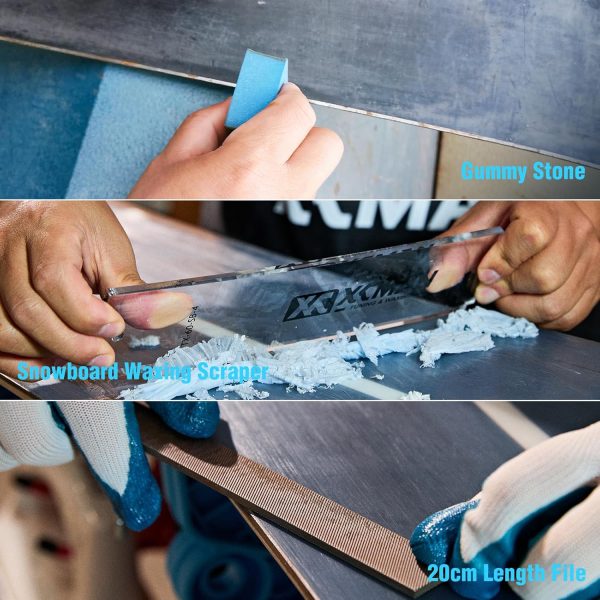 XCMAN Complete Ski Snowboard Tuning Waxing Combo Kit with Waxing Iron,Ski Wax,Side Edge Tuner,Ptex Base Repair,Gummy Stone,Diamond Stones for ski Snowboard EdgeTuning - Image 6