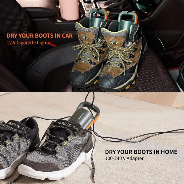 XCMAN Portable Shoe Dryers and Boot Dryer,Boot dryer for winter Boots,Work Boots,Rain Boots, Tennis Shoes, Ski Boot Liners,With integrated fan and heater-Ultra Silent | 12V DC/AC Converter| US Plug - Image 6