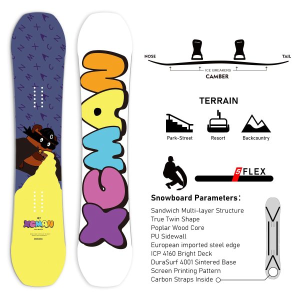 XCMAN Snowboard Packages Rainbow Cheese Chase-M2 2025 - Image 2