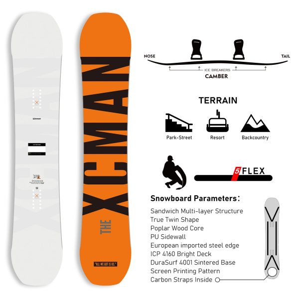 XCMAN All Mountain Snowboard Concrete Haze - Image 4